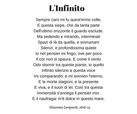 infinito di leopardi testo.